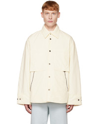 Белая куртка-пуховик с вышивкой