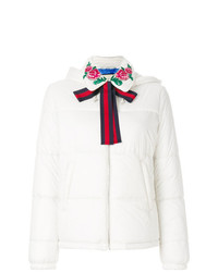 Женская белая куртка-пуховик от Gucci