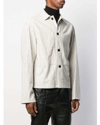 Мужская белая куртка-рубашка в вертикальную полоску от Haider Ackermann