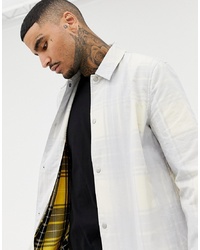 Мужская белая куртка-рубашка с принтом от ASOS DESIGN