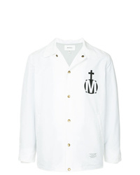 Мужская белая куртка-рубашка с принтом от Makavelic