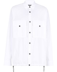Мужская белая куртка-рубашка от Balmain
