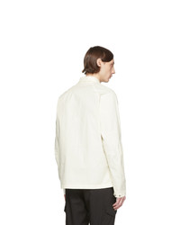 Мужская белая куртка-рубашка от Stone Island