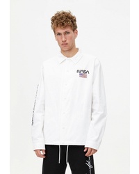 Мужская белая куртка-рубашка от Pull&Bear