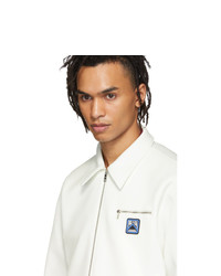 Мужская белая куртка-рубашка от Prada