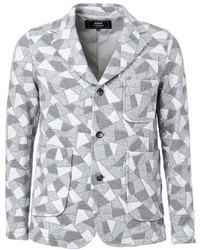 Мужская белая куртка с геометрическим рисунком от Anrealage