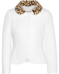 Белая куртка с леопардовым принтом