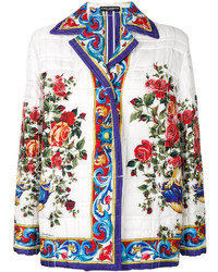 Женская белая куртка с принтом от Dolce & Gabbana