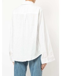 Белая льняная блуза на пуговицах от Vale