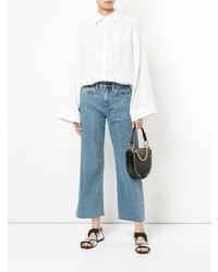 Белая льняная блуза на пуговицах от Vale