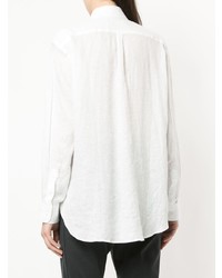 Белая льняная блуза на пуговицах от Jac+ Jack
