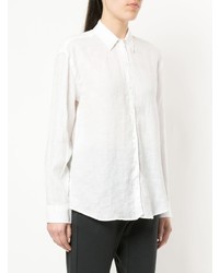 Белая льняная блуза на пуговицах от Jac+ Jack