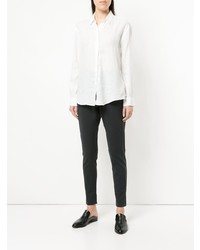 Белая льняная блуза на пуговицах от Jac+ Jack