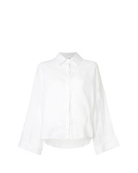 Белая льняная блуза на пуговицах от Vale