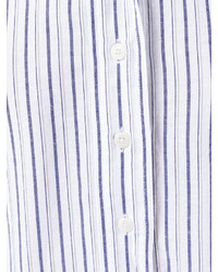 Белая льняная блузка в вертикальную полоску от Margaret Howell