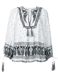 Белая льняная блузка с вышивкой от Zimmermann