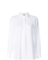 Белая льняная блузка с длинным рукавом от Fay