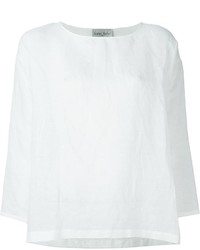 Белая льняная блузка с длинным рукавом от Forte Forte
