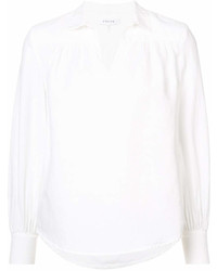 Белая льняная блузка с длинным рукавом от Frame