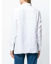 Белая льняная блузка с длинным рукавом от Fay