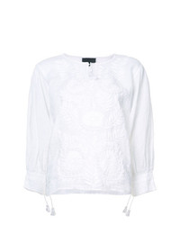 Белая льняная блузка с длинным рукавом от Nili Lotan