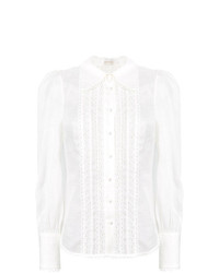 Женская белая льняная классическая рубашка от Zimmermann