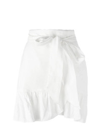 Белая льняная мини-юбка с рюшами от Isabel Marant Etoile