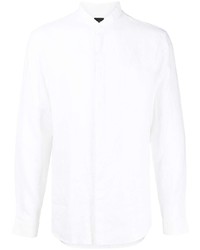 Мужская белая льняная рубашка с длинным рукавом от Armani Exchange