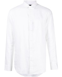 Мужская белая льняная рубашка с длинным рукавом от Armani Exchange