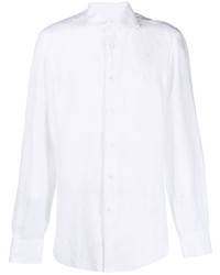 Мужская белая льняная рубашка с длинным рукавом от Barba
