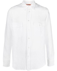 Мужская белая льняная рубашка с длинным рукавом от Barena