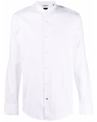 Мужская белая льняная рубашка с длинным рукавом от BOSS