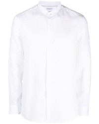 Мужская белая льняная рубашка с длинным рукавом от Brunello Cucinelli