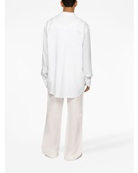 Мужская белая льняная рубашка с длинным рукавом от Dolce & Gabbana