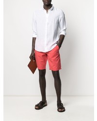 Мужская белая льняная рубашка с длинным рукавом от Hackett