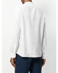 Мужская белая льняная рубашка с длинным рукавом от Aspesi