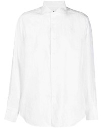Мужская белая льняная рубашка с длинным рукавом от Corneliani