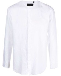 Мужская белая льняная рубашка с длинным рукавом от Costumein