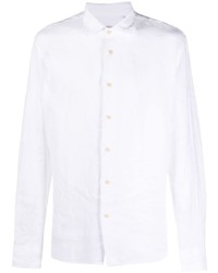 Мужская белая льняная рубашка с длинным рукавом от Drumohr