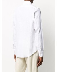 Мужская белая льняная рубашка с длинным рукавом от Dell'oglio