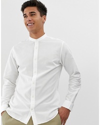 Мужская белая льняная рубашка с длинным рукавом от Jack & Jones