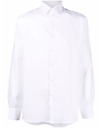 Мужская белая льняная рубашка с длинным рукавом от Karl Lagerfeld