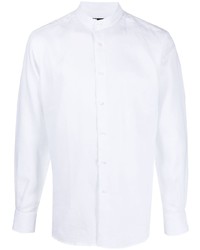 Мужская белая льняная рубашка с длинным рукавом от Karl Lagerfeld