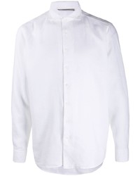 Мужская белая льняная рубашка с длинным рукавом от La Fileria For D'aniello