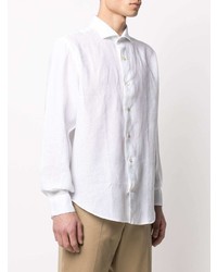Мужская белая льняная рубашка с длинным рукавом от Eleventy