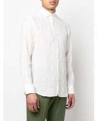 Мужская белая льняная рубашка с длинным рукавом от MC2 Saint Barth