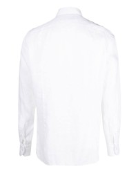 Мужская белая льняная рубашка с длинным рукавом от Tagliatore