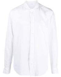 Мужская белая льняная рубашка с длинным рукавом от Malo