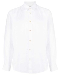 Мужская белая льняная рубашка с длинным рукавом от Paul Smith