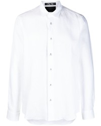 Мужская белая льняная рубашка с длинным рукавом от Philipp Plein